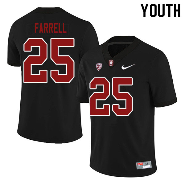 Youth #25 Bryce Farrell Stanford Cardinal College Football Jerseys Sale-Black - Click Image to Close